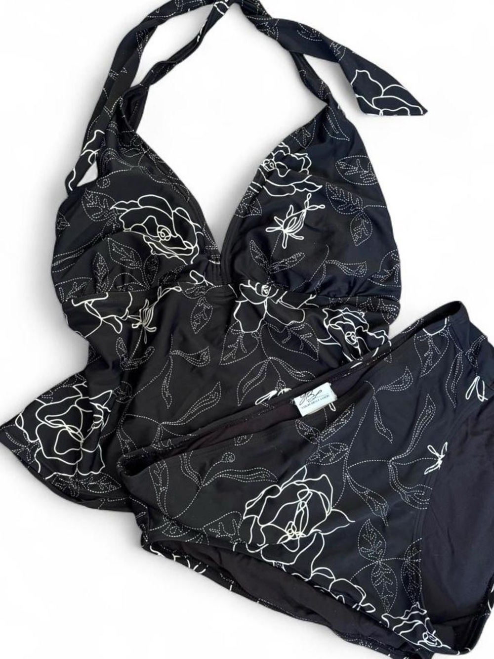 Vintage YBL Your Best Look Floral Swimsuit Set